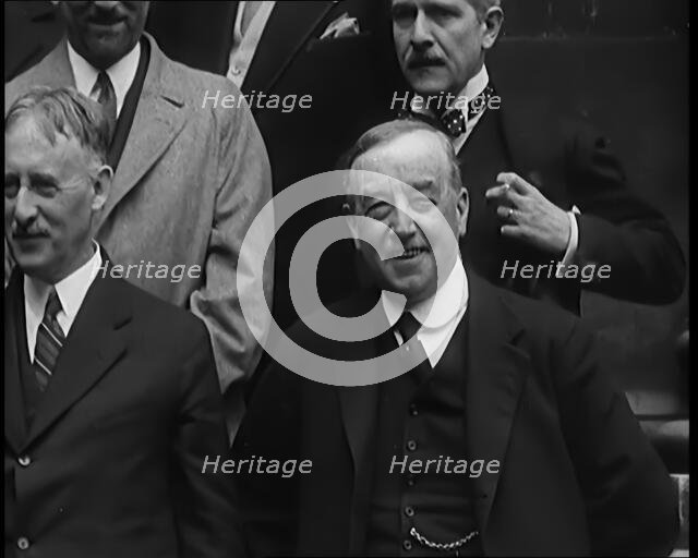 International Leaders Gathering on the Steps of a Building for a Conference on Economic..., 1931. Creator: British Pathe Ltd.