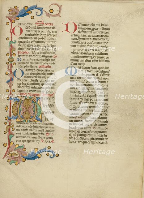 Decorated Initial G; Missal, between about 1389 and 1400. Creator: Master of the Brussels Initials.