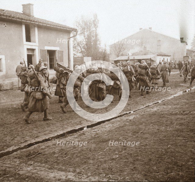 Going up the line to Verdun, northern France, c1914-c1918.  Artist: Unknown.