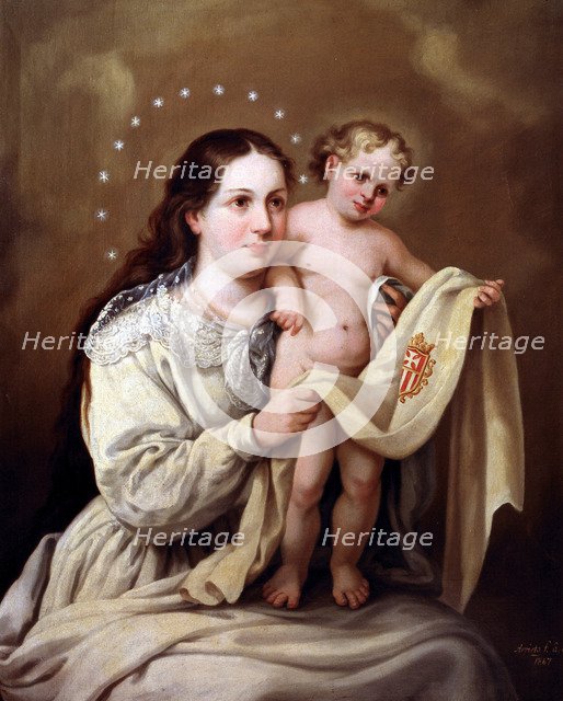 Virgin of Mercy, oil.