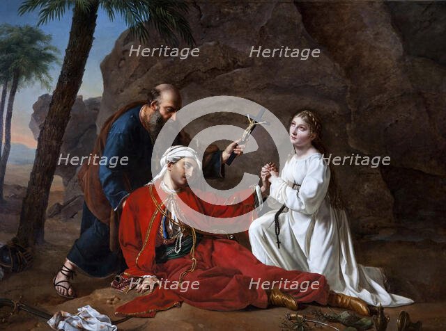 The Death of Malek-Adhel, 1814. Creator: Davin-Mirvault, Césarine Henriette (1773-1844).