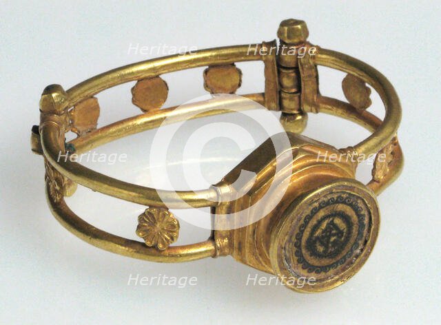 Gold and Niello Bracelet, Byzantine, 5th-6th century. Creator: Unknown.