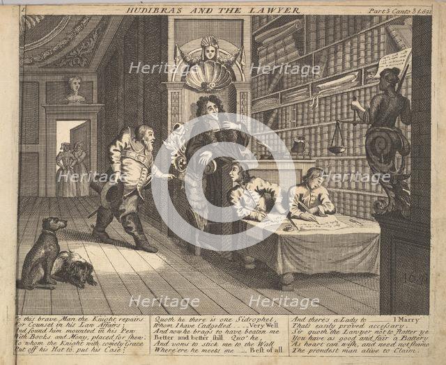 Hudibras and the Lawyer (Plate 12: Illustrations to Samuel Butler's Hudibras), 1725-30 (?). Creator: Unknown.
