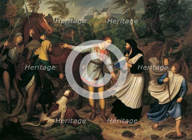 Rudolf of Habsburg and the priest, 1828. Creator: Schnorr von Carolsfeld, Ludwig Ferdinand (1788-1853).