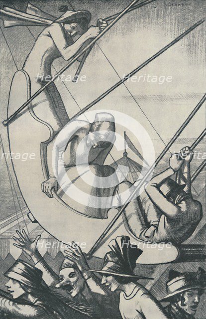 'Bank Holiday - The Swings, 1920', 1920. Artist: Randolph Schwabe.