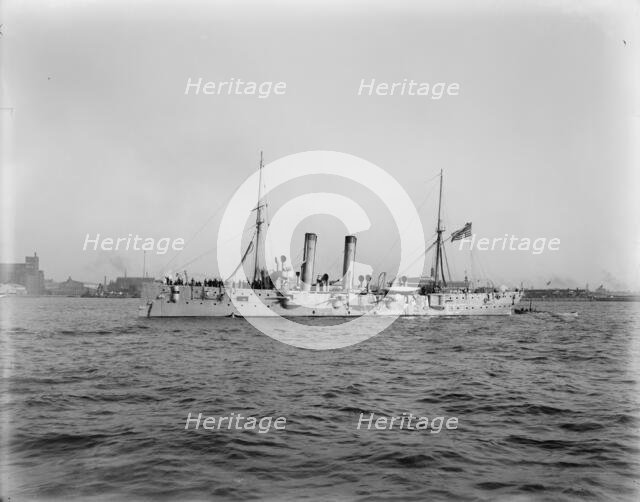 A cruiser, U.S. Navy, between 1890 and 1901. Creator: William H. Jackson.