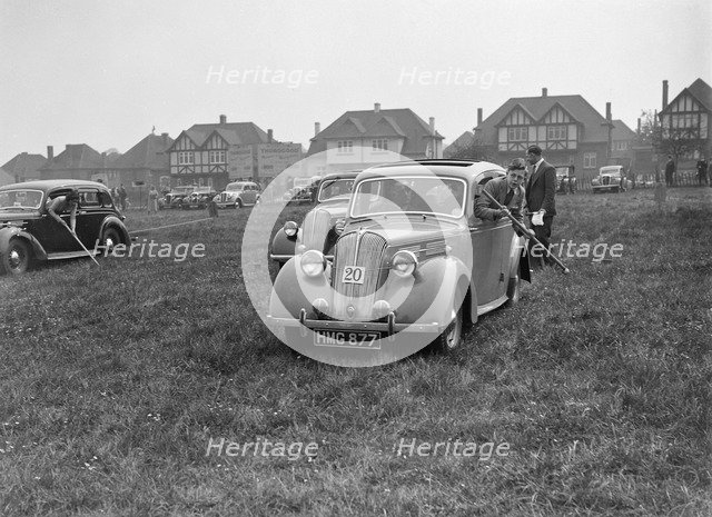 Standard Flying Twelve at the Standard Car Owners Club Gymkhana, 8 May 1938. Artist: Bill Brunell.