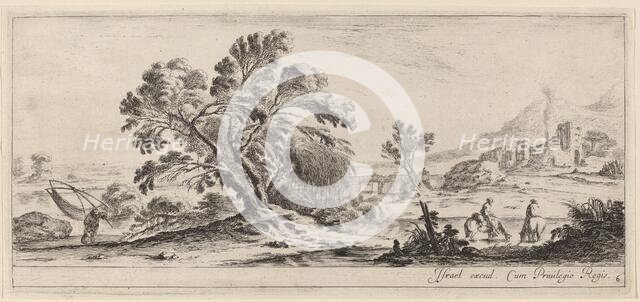 Landscape with Fisherman Carrying his Net, in or before 1647. Creator: Stefano della Bella.