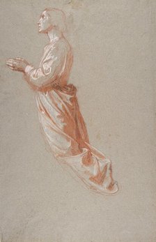 Angel (upper register; study for wall paintings in the Chapel of Saint Remi, Sainte-Clotilde..., 19t Creator: Isidore Pils.