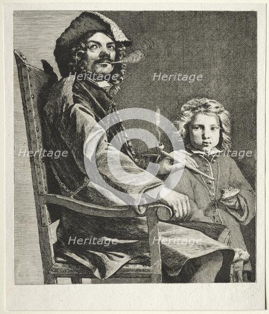Man Smoking a Pipe and a Small Boy, c. 1660. Creator: Michael Sweerts (Dutch, 1618-1664).