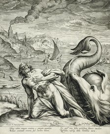 Jonah Spat Up by the Whale, c1582. Creator: Johann Sadeler I.