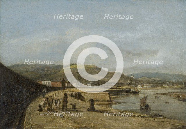 'Swansea from the west pier', 1820. Artist: George Orleans De La Motte