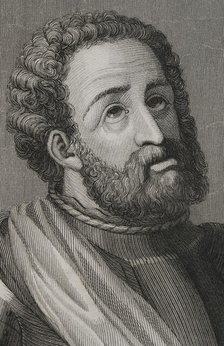 Rodrigo Díaz de Vivar, known as El Cid Campeador (c1043-1099), Castilian nobleman, knighted, 1853.  Creator: Antonio Roca Sallent.