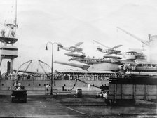 Seaplanes on board a US Navy warship, Navy yard, Balboa, Panama, 1931. Artist: Unknown