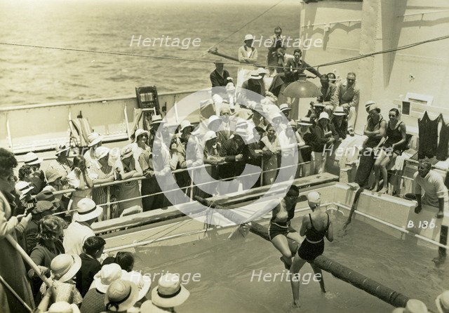 Swimming pool on board the RML 'Atlantis', c1929-c1939(?). Artist: Unknown