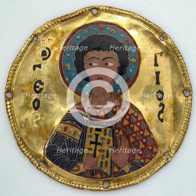 Medallion with Saint George from an Icon Frame, Byzantine, ca. 1100. Creator: Unknown.
