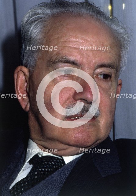 Julio Caro Baroja (1914-1995), Spanish ethnologist, portrait of 1990.