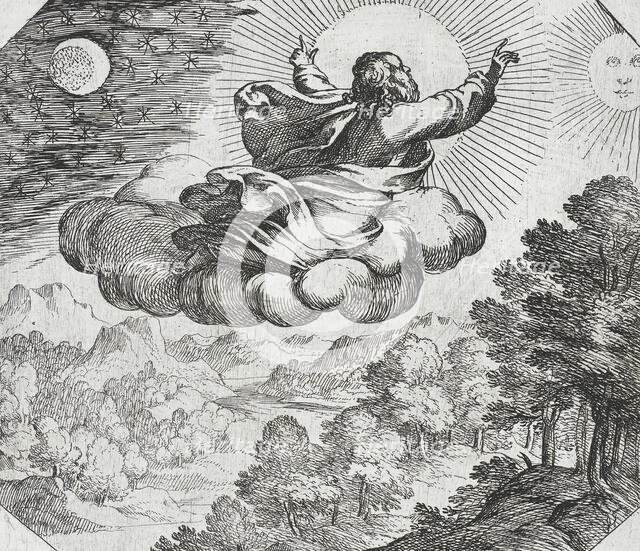 God Creating the Sun, the Moon, and the Stars, c1600. Creator: Antonio Tempesta.