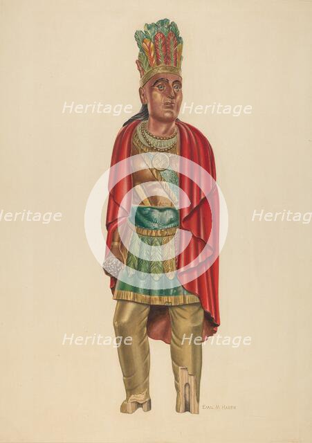 Cigar Store Indian, c. 1939. Creator: Emil Hagen.