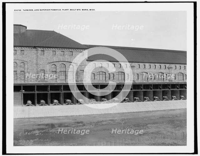 Turbines, Lake Superior Power Co. Plant, Sault Ste. Marie, Mich., (1902?). Creator: William H. Jackson.
