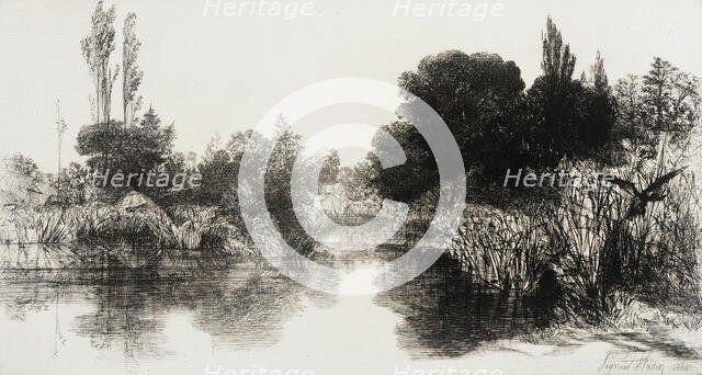 Shere Mill Pond, No. II (Large Plate), 1860. Creator: Francis Seymour Haden.