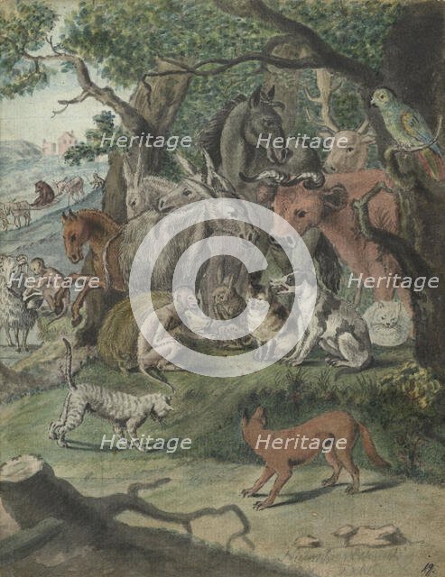 Animals playing dice, 1770-1808.  Creator: Jan Brandes.