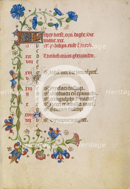 May Calendar Page; Book of Hours, after 1460. Creator: Unknown.