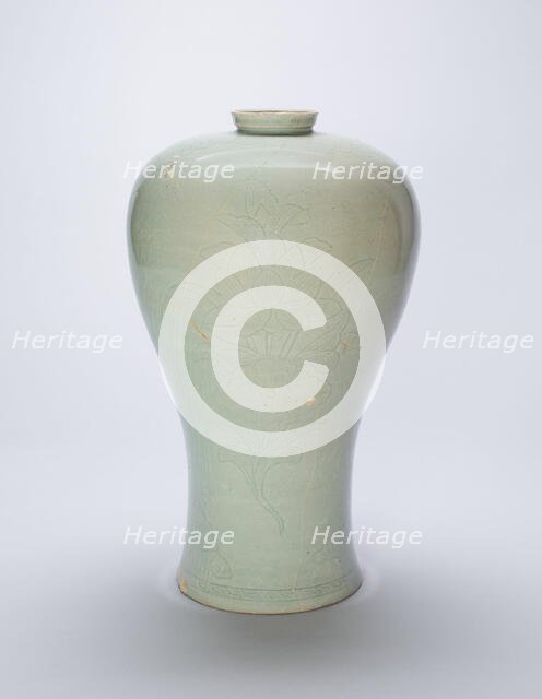 Baluster-Shaped Vase with Lotus Flowers, Korea, Goryeo dynasty (918-1392), late 12th/early 13th cent Creator: Unknown.