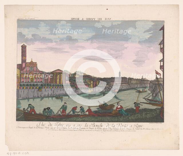 View of Rome from the Tiber, 1755-1779. Creator: Balthasar Friedrich Leizelt.