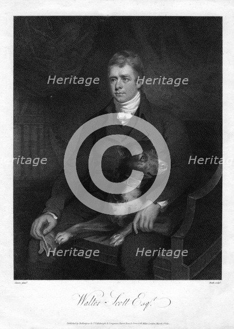 Sir Walter Scott, 1st Baronet, prolific Scottish historical novelist and poet, 1810. Artist: James Heath