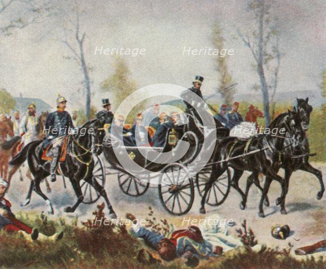 Emperor Napoleon is taken to see the king by Bismarck, 2 September 1870, (1936). Creator: Unknown.