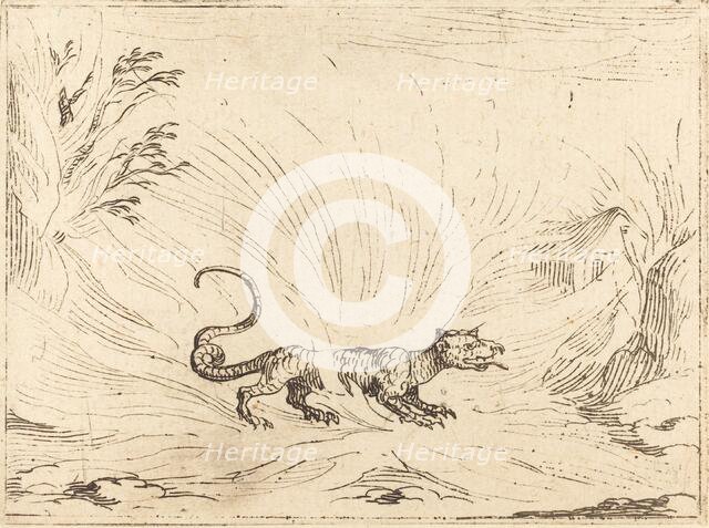 Salamander Surrounded by Flames. Creator: Jacques Callot.