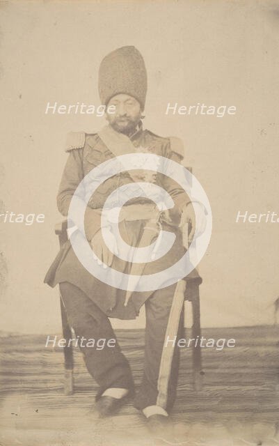 Portrait of Ardeshir Mirza, uncle of the king, 1840s-60s. Creator: Possibly by Luigi Pesce.