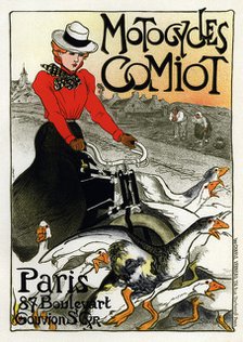Motocycles Comiot (Advertising Poster), 1899. Artist: Steinlen, Théophile Alexandre (1859-1923)