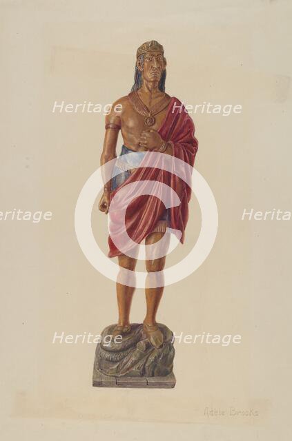Cigar Store Indian, 1935/1942. Creator: Adele Brooks.