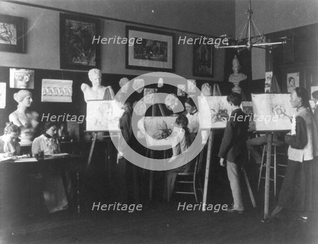 A class in painting, Central High School, (1899?). Creator: Frances Benjamin Johnston.