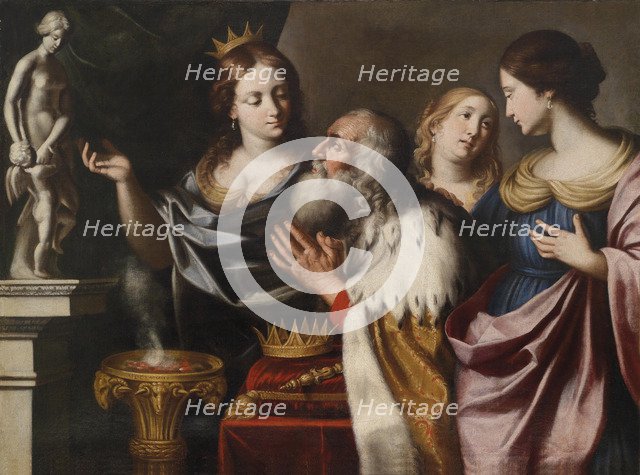 King Solomon's wives lead him into idolatry. Artist: Venanzi di Pesaro, Giovanni (1627-1705)