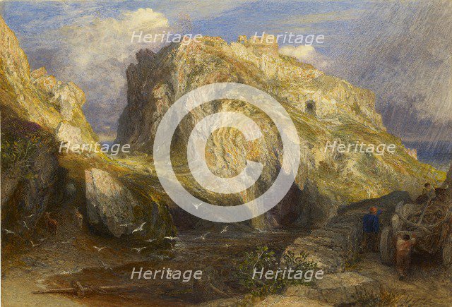 Tintagel Castle: Approaching Rain, 1848-1849. Artist: Samuel Palmer.