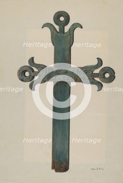 Wooden Cross, c. 1940. Creator: George File.