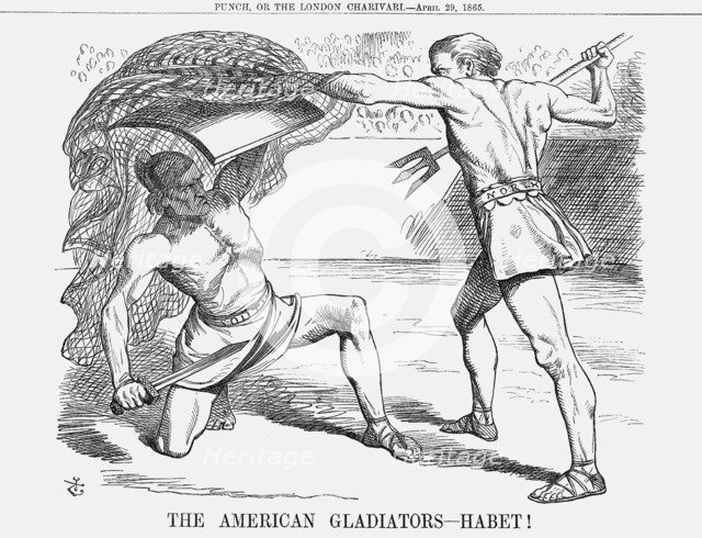 'The American Gladiators - Habet!', 1865. Artist: John Tenniel