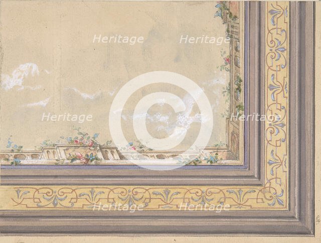 Design for Ceiling, second half 19th century. Creators: Jules-Edmond-Charles Lachaise, Eugène-Pierre Gourdet.