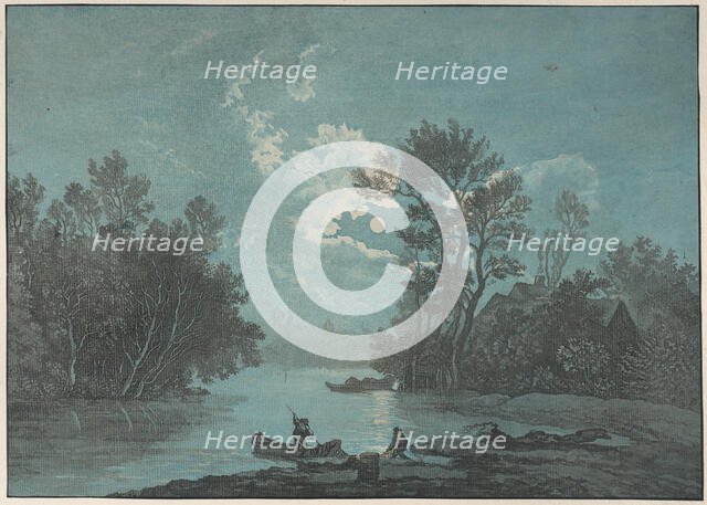 Fishermen by Moonlight, ca. 1750-1800. Creator: Claude-Joseph Vernet.