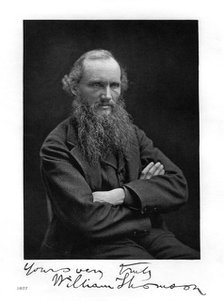 William Thomson, Lord Kelvin, Irish-Scottish mathematician, physicist and engineer, 1877. Artist: Unknown