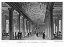 Interior of the Exchange News-Room, Liverpool, 1836.Artist: Harwood