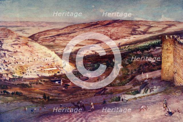 'Meeting of the Valleys of Hinnom and Jehoshaphat, from the Eastern Walls of Zion', 1902. Creator: John Fulleylove.