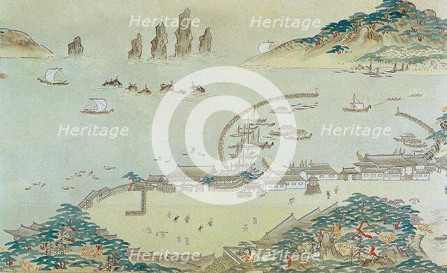 Map of the Choryang Waegwan and its surrounding area in Busan during the Joseon..., 19th cent. Creator: Anonymous.