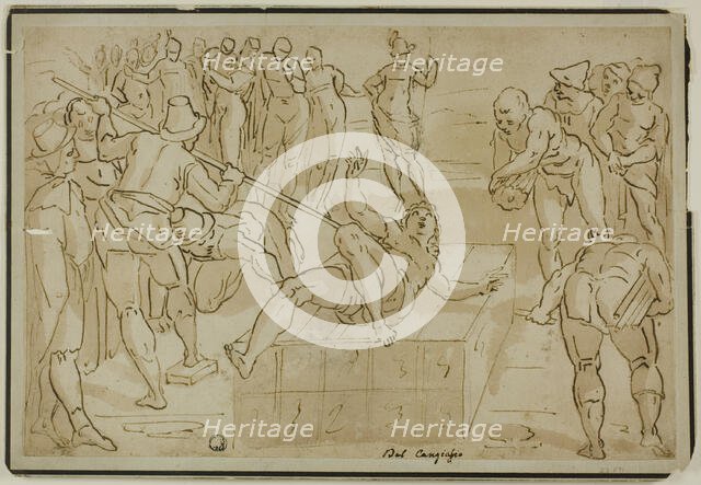 Martyrdom of Saint Lawrence, c.1580. Creator: School of Luca Cambiaso Italian, 1527-1589.