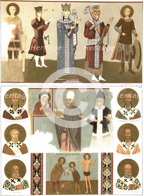 Murals of the Betania Monastery of the Nativity of the Mother of God. From Le Caucase Pittoresque, 1