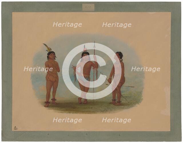Three Young Tobos Men, 1854/1869. Creator: George Catlin.