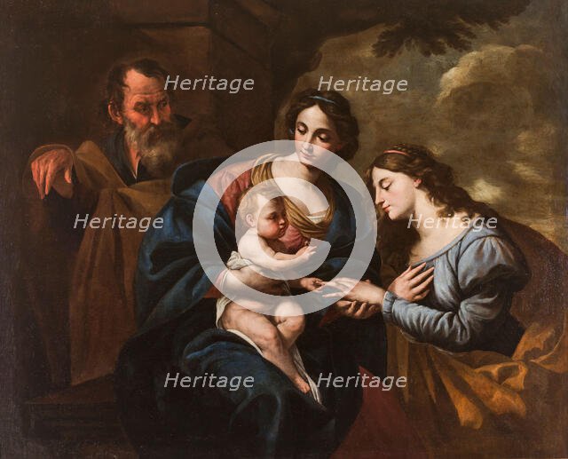 The Mystical Marriage of Saint Catherine, Mid of 17th cen.. Creator: Vaccaro, Andrea (1604-1670).